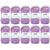120 Filato per maglia/uncinetto Gründl Cotton Quick Print (filato dai vivaci colori 100% cotone, certificato OEKO-TEX, 50 g / 125 m, ferri: 3-4, 10 x 50 g), Viola-verde-arancione Multicolore