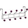Premier Housewares 0509733 Appendiabiti da Porta, Cromato, 10 Ganci, Palle di Plastica, Viola