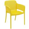 Tramontina Gabriela-Sedia in plastica, Polipropilene, Giallo, 550x 620x 813 mm