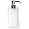GEDY Auckland Dosasapone Bagno Bianco, Misure: 16,2X7X7 CM, capacità 210 ml, Dispenser Sapone Bagno in Resina Trasparente di Alta qualità, Design R&S Gedy, Fatto a Mano, 2 Anni di Garanzia