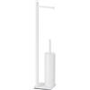 GEDY G-Seul Colonna Bagno Porta Rotolo + scopino Bagno, Bianco con Finitura Bianca, Misure 62,8 x 14 x 14 cm, Set per WC in Acciaio Inox e Cromall®, Brugola da 4mm Inclusa