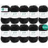 120 Filato per maglia/uncinetto Gründl Cotton Quick Uni, 10 gomitoli da 50 g (filato dai vivaci colori 100% cotone, certificato OEKO-TEX®, 50 g / 125 m, ferri: 3-4, 10 x 50 g), Nero