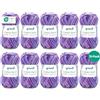 Gründl Filato per maglia/uncinetto Gründl Cotton Quick Print (lana per maglieria, filato dai vivaci colori 100% cotone, certificato OEKO-TEX, 50 g / 125 m, ferri: 3-4, 10 x 50 g), Aubergine Multicolore