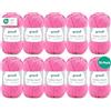 Gründl Filato per maglia/uncinetto Gründl Cotton Quick Uni, 10 gomitoli da 50 g (filato dai vivaci colori 100% cotone, certificato OEKO-TEX®, 50 g / 125 m, ferri: 3-4, 10 x 50 g), Lampone