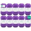 Gründl Filato per maglia/uncinetto Gründl Cotton Quick Uni, 10 gomitoli da 50 g (filato dai vivaci colori 100% cotone, certificato OEKO-TEX®, 50 g / 125 m, ferri: 3-4, 10 x 50 g), Lila