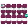 120 Lana Gründl Classico (filato per maglia/uncinetto certificato OEKO-TEX® in 50% pura lana vergine (merino superwash) e 50% poliacrilico, 50 g/120 m, ferri: 3,5-4,5, 10 gomitoli da 50 g), Bordeaux