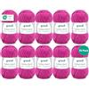 Gründl Filato per maglia/uncinetto Gründl Cotton Quick Uni, 10 gomitoli da 50 g (filato dai vivaci colori 100% cotone, certificato OEKO-TEX®, 50 g / 125 m, ferri: 3-4, 10 x 50 g), Orchid