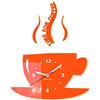 FLEXISTYLE Orologio da Parete da Cucina Tazza LA TAZZINA aranciona Silenzioso Moderno per Bar 3 d Decorativo