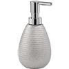 Gedy Argento, G-Astrid Dosasapone Bagno, Dimensioni 16,6X8,3X8,3 CM Peso 0,226 kg, Dispenser Sapone in Ceramica, Anni di Garanzia 2, Design R&S, Unica