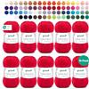 Gründl Filato per maglia/uncinetto Gründl Cotton Quick Uni, 10 gomitoli da 50 g (filato dai vivaci colori 100% cotone, certificato OEKO-TEX®, 50 g / 125 m, ferri: 3-4, 10 x 50 g), red