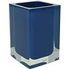 GEDY Auckland Portaspazzolini da Bagno Blu, Misure e Peso: 11X7,2X7,2 CM & 0,29 kg, Portaspazzolini in Resina Trasparente di Alta qualità, Design R&S Gedy, Fatto a Mano, 2 Anni di Garanzia