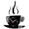 FLEXISTYLE Tazza di tempo per caffè moderno da cucina, orologio da parete 3D romano, decorazione orologio da parete (nero)