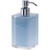 GEDY Auckland Dosasapone Bagno Celeste, Misure: 16,2X7X7 CM, capacità 210 ml, Dispenser Sapone Bagno in Resina Trasparente di Alta qualità, Design R&S Gedy, Fatto a Mano, 2 Anni di Garanzia