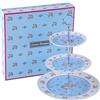 London Boutique Alzata per torta a 2 piani in porcellana vintage motivo floreale victoria shabby chic in scatola regalo, Blue, 22x26