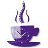 FLEXISTYLE Tazze - Orologio da Parete per caffè/Cucina, in Stile Moderno, Colore: Viola (Mirtillo Blu)