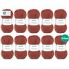 120 Lana Gründl Classico (certificato OEKO-TEX, realizzato al 50% in pura lana vergine (merino superwash) e 50% poliacrilico, 50 g/120 m, ferri: 3,5-4,5, 10 gomitoli da 50 g), Marrone Medio