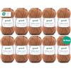 Gründl Filato per maglia/uncinetto Gründl Cotton Quick Uni, 10 gomitoli da 50 g (filato dai vivaci colori 100% cotone, certificato OEKO-TEX®, 50 g / 125 m, ferri: 3-4, 10 x 50 g), Caramell