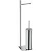 GEDY G-Seul Colonna Bagno Porta Rotolo + scopino Bagno, Cromo con Finitura cromata, Misure 62,8 x 14 x 14 cm, Set per WC in Acciaio Inox e Cromall®, Brugola da 4mm Inclusa