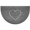 Nicoman Zerbino a mezza luna in rilievo, lavabile a getto, 70 x 44 cm, colore grigio, a forma di cuore), utilizzabile per interni o esterni riparati