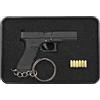 Zhongren G-17 Tactical Mini Pistola Portachiavi 1: 3 Metallo 6 Proiettili Pistola Keyring Pistola Chiave Catena con parti in movimento Pistola Modello Collezione Ciondolo Bag Charm per Army Fan Men Gift