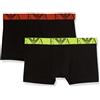 Emporio Armani Men's 2-Pack Bold Monogram Boxer, Black/Black, XXL (Pacco da 2) Uomini