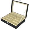 Maestrorelojero MR Maestro Relojero - Custodia Vetrina per 8 Occhiali | Organizer Gioielli da Cassetto | Contenitore Orologi | Organizer per Anelli, Orologi Uomo Automatici, Occhiali da Sole Donna, Box Uomo