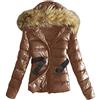 Onsoyours Cappotto Donna Elegante Piumino Giacca Invernale Lungo/Corta Cappotti Eleganti Addensare Caldo Leggero Parka Outwear Trench Giubbotto con Cappuccio A Corto Marrone L