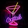 Looklight Cocktails Insegna al neon Luce al neon per cocktail Bar Neon Sign della parete Rosa viola USB Insegna al neon a LED per bicchiere da cocktail per Home Bar Regalo decorativo per feste