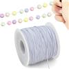 TONIFUL 1 mm x 100 m corda elastica bianca per la creazione di gioielli, corda elastica per bracciali, collane macramè di rattail filo di perline sfuso Kumihimo