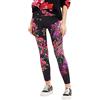 Desigual Leggings_Flowers Pantaloni Casual, Colore: Rosso, M Donna