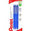 Pentel BX467 Izee penna a sfera a scatto 0,7 mm blu, 3 pezzi