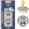 BIBS Colour Ciuccio confezione da 2 pezzi. Privo di BPA. Fluorescente | Tettarella rotonda | Lattice di gomma naturale | Taglia 2 | Senza BPA | Prodotto in Danimarca | Anello fosforescente