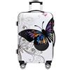 Monzana Trolley Butterfly Valigia Guscio Rigido XL Manico Telescopico Alluminio Ruote girevoli 360°