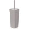 Relaxdays Scopino Bagno WC, Portascopino da Parete, Spazzola con  Contenitore in Plastica, Set da Toilette, Bianco Grigio