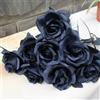 NatureMan 10 rose artificiali, rose nere, a stelo singolo, fiori realistici in seta, fiori per decorazione per feste, bouquet da sposa, decorazione di Halloween (nero)