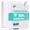 Flowen Coprimaterasso Matrimoniale Impermeabile 160x190 cm 2pz Lenzuolo con Angoli Bianco in Cotone e Microfibra Protezione per Letto Salva Materasso Traversa Traspirante Anallergico Lavabile in Lavatrice
