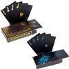 Hopewey 2X Carte da Poker in plastica Playing Cards Nero Carte da Poker Carte da Gioco Carte da Gioco Classiche in PVC Impermeabile in Confezione Regalo - 1 Black & 1 Gold