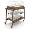 D.L. SERVICE Carrello refrigerato - Legno color Noce - N.2 Ripiani - N.2 vetrine - cm 101.5 x 57 x 119.7 h Noce