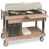 D.L. SERVICE Carrello refrigerato - Legno massello - Cupola semisferica - cm 126 x 93 x 111 h Wengè
