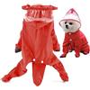 SMALLLEE_LUCKY_STORE Simpatico impermeabile per cani di piccola taglia con cappuccio e stivali, coda staccabile, giacca antipioggia per cuccioli, tuta a 4 gambe, impermeabile, abbigliamento leggero,