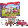 schleich HORSE CLUB | Avventura in roulotte 72205 | Set con roulotte, SUV, 2 personaggi, cavallo & cane | Accessori per cavalli schleich | Giocattolo dai 5 anni | 113 pezzi | esclusiva Amazon