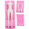 KOMUNJ Stampo per fonde in plastica 3D per persone, fondente, cioccolato, gelatina, decorazione torte, utensili da forno, argilla fai da te, gesso, giocattoli, stampi per il corpo umano femminile
