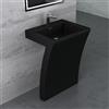 Mobile Bagno Purestone 60 cm Inox Satinato con Lavabo Pietra Nera