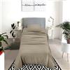 IlGruppone Il Gruppone Passione Casa Set Lenzuola 100% Cotone Di Flanella Completo Letto Made In Italy Anti-Pilling Tinta Unita Lenzuolo Sopra Sotto Federe (Singolo, Tortora)