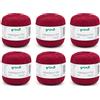 120 Filo per uncinetto Gründl 100, cotone, rosso-marrone, 6 x 100 g, 6°