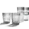 Foodesign Set 6 Bicchieri Impilabili in Vetro Trasparente, Collezione Geo, Decorati con linee Verticali, capacità 280 ml, L 8 x 12 H