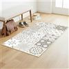 Ambiance Sticker Tappetino in PVC vinilico, antiscivolo, protezione del pavimento, ispirazione piastrelle di cemento, lavabile a mano, spessore 2,2 mm, 60 cm x 100 cm, tonalità di grigio
