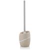 kela Scopino con contenitore 45 cm TALUS, scopino con testina sostituibile, effetto pietra naturale, set scopino WC, manico in acciaio inox, beige