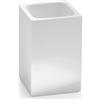 Gedy G-Bangkok Portaspazzolini da Bagno Bianco, Misure e Peso: 11X7,4X7,4 CM & 0,305 kg, Portaspazzolini in Resina e Sabbia, Design R&S, 2 Anni di Garanzia