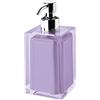 GEDY Auckland Dosasapone Bagno Lilla, Misure: 16,2X7X7 CM, capacità 210 ml, Dispenser Sapone Bagno in Resina Trasparente di Alta qualità, Design R&S Gedy, Fatto a Mano, 2 Anni di Garanzia